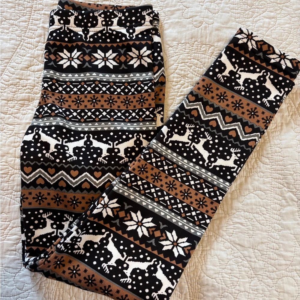 Festive Reindeer Patterned Leggings